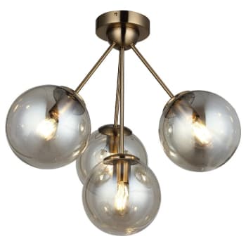 POTENZA - Lampada a Soffitto in Metallo, Oro, Nera, 54x54x50 cm