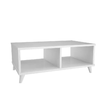 NICLA - Tavolino in Truciolare Melaminico, Bianco, 80x50x35 cm