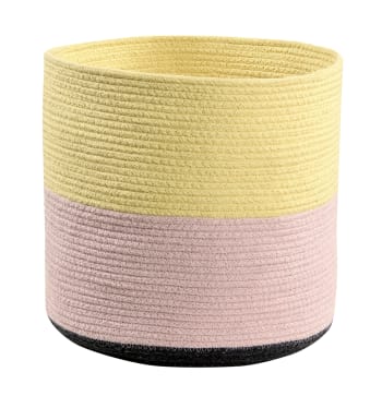 Rainbow - Korb für Kinder - Baumwolle  28x28x28 cm - Gelbrosa