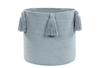 Pom pom - Korb für Kinder - Baumwolle  30X30X30 - Blau