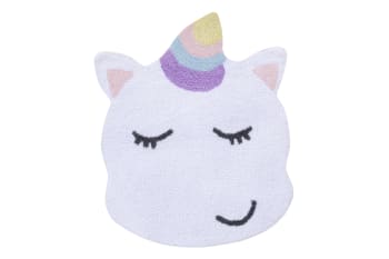 Happy unicorn - Waschbarer Kinderteppich aus Baumwolle 80 x 100 cm - Mehrfarbig
