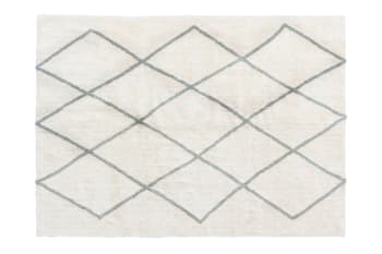 Fez - Waschbarer Kinderteppich aus Baumwolle 140x200 cm - Beige, Grau