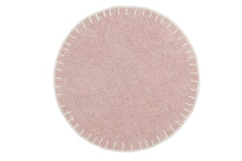 Sky shades - Alfombra infantil lavable de algodón 120 ø - rosa, beige