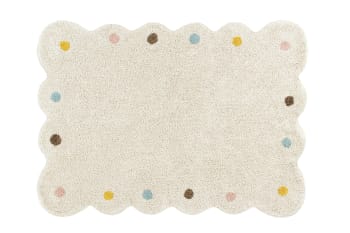 Cookie rectangular - Waschbarer Kinderteppich aus Baumwolle 120x160  - Beige, mehrfarbig
