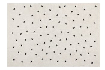 Mini dots - Waschbarer Kinderteppich aus Baumwolle 140x200 - Natürlich, mehrfarbig