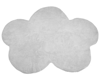 Cloud - Alfombra infantil lavable de algodón 160x120 cm, gris