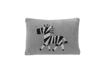 Zebra - Kinderkissen, waschbarer Baumwollbezug 35 x 25 cm - Grau