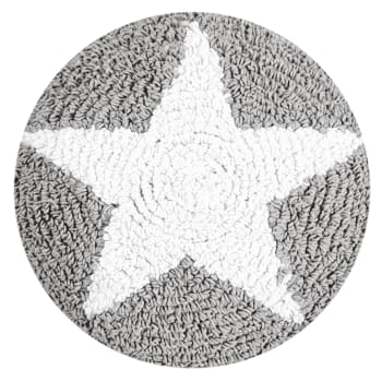 Round star - Kinderkissen, waschbarer Baumwollbezug 30x30 cm - Grau