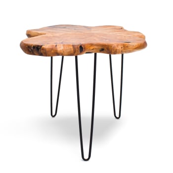 ORCHIDEA - Tavolino da caffè in stile vintage in legno di cedro e ferro