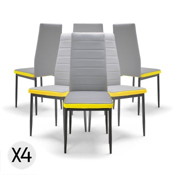 Fabriano - Set di 4 sedie di design in metallo e PP