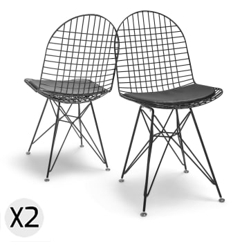 COPENAGHEN - Set di 2 sedie in metallo nere
