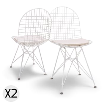 Copenaghen - Set di 2 sedie in ferro verniciato bianche