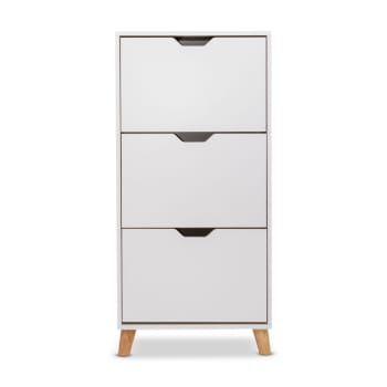 TRINITY Scarpiera A 3 Ripiani Con Piano In Legno E Telaio In Acciaio - Grigio Scuro E Rovere - Panca Da Ingresso Multiuso, Montaggio Senza Attrezzi