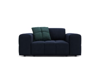 LUC - Sessel aus Samt dunkelblau