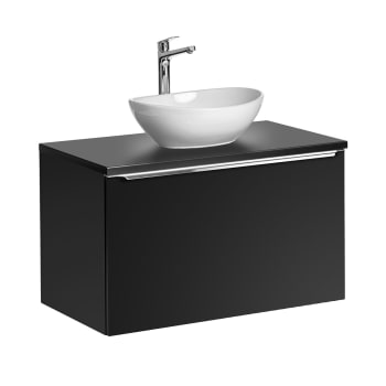Meuble simple vasque 80cm noir