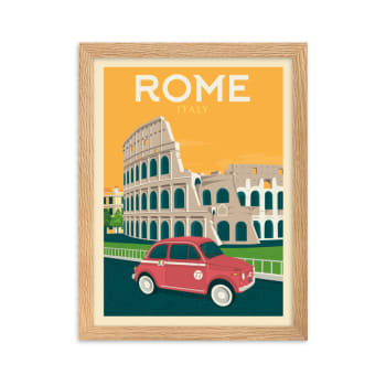 Affiche Rome Italie avec Cadre (Bois) 21x29,7 cm