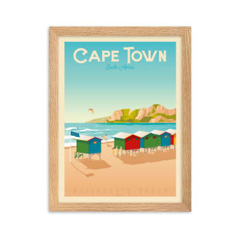Affiche Le Cap Afrique du Sud avec Cadre (Bois) 21x29,7 cm
