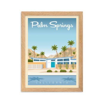Affiche Palm Springs Etats-Unis avec Cadre (Bois) 21x29,7 cm