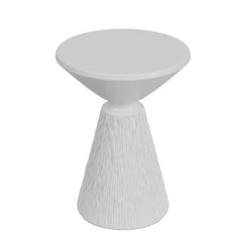 PRUNE - Table d'appoint ronde blanche en ciment