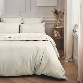 PREMIERE - Parure de lit en percale de coton meringue 260x240
