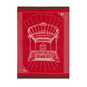 Metropolitain - Torchon en coton rouge 50x75