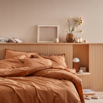 Vanoise - Parure de lit en coton brun 260x240