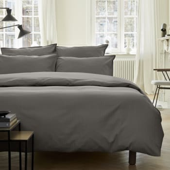 GRAND HÔTEL - Parure de lit en satin de coton gris 260x240