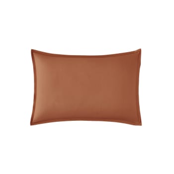 PREMIÈRE - Taie d'oreiller en percale de coton terre de sienne 50x70