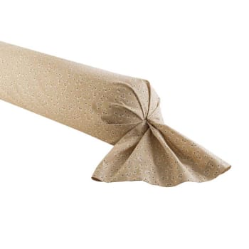 Leonie - Taie de traversin en coton beige sable 43x185