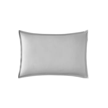 PREMIÈRE - Taie d'oreiller en percale de coton gris galet 50x70