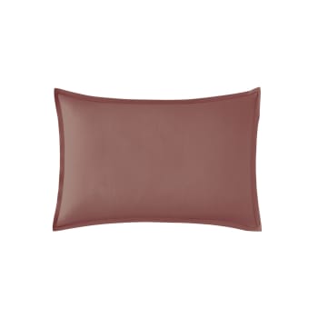 PREMIÈRE - Taie d'oreiller en percale de coton bois de rose 50x70