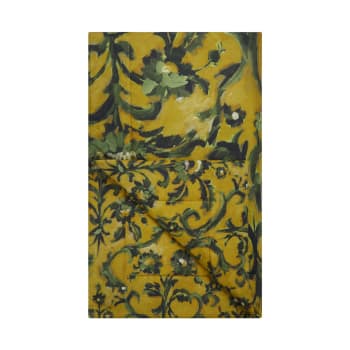 GUERBOIS - Courte pointe imprimée en percale de coton jaune 135x200