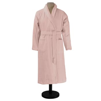 AQUA - Peignoir de bain uni en coton rose S