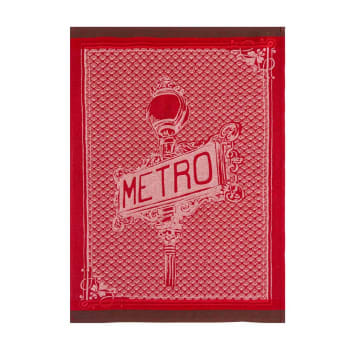 Panneau metro - Torchon en coton rouge 50x75