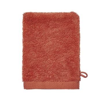 AQUA - Gant de toilette en coton rouge rooibos 16x21