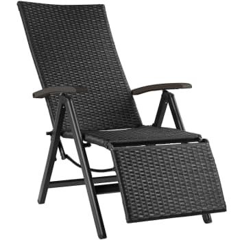 Tt - Chaise en rotin Avec structure en aluminium noir
