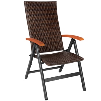 Tt - Chaise en rotin Avec structure en aluminium marron