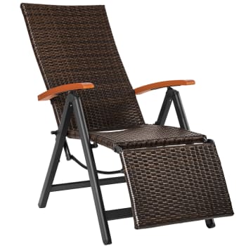 Tt - Chaise en rotin Avec structure en aluminium marron