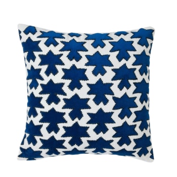 Coussin - bleu en coton 40x60 cm avec motif CUBAAN