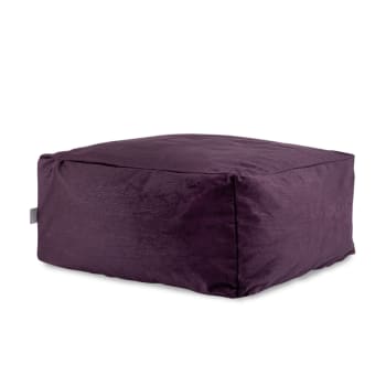 Pouf velours violet 50x50x25 cm