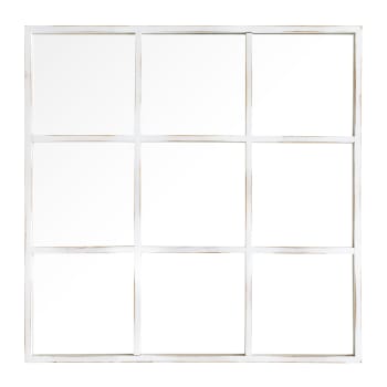 Soft - Espejo de pared madera blanco 90 cm x 90 cm