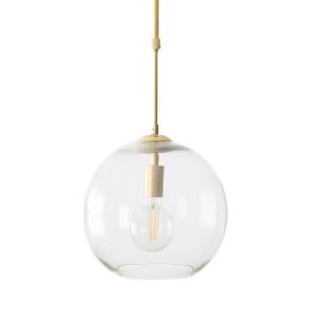 Quinn - Lámpara de techo cristal - metal dorado 130 cm x 30 cm
