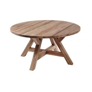 Tavolo rotondo per 4 persone in legno di teak D120 cm Laure