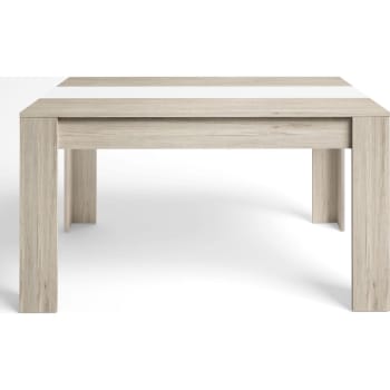 Arizona - Table à manger rectangulaire extensible effet bois / blanc 160/220 cm