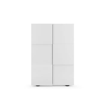 Dama - Meuble de rangement 2 portes multifonctionnel - H116 cm - Blanc