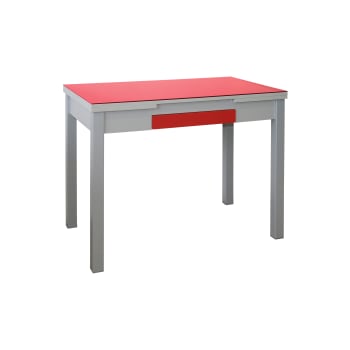 UNIQUE - Mesa de cocina extensible modelo prisma roja