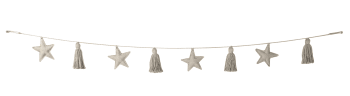 Stars - Girlande für Kinder aus Baumwolle 150 cm - Grau