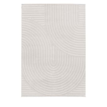 Nora - Tapis contemporain à motif géométrique ecru 160x230 cm