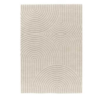Esteban - Tapis contemporain à motif géométrique beige 200x290 cm