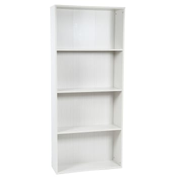 Beth - Libreria a 4 ripiani bianca 73x24x170H cm